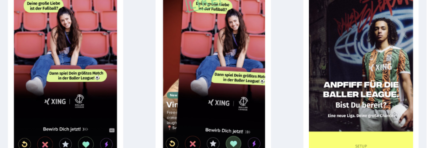 XING geht neue Wege: „Baller League“-Bewerbung auch über Tinder