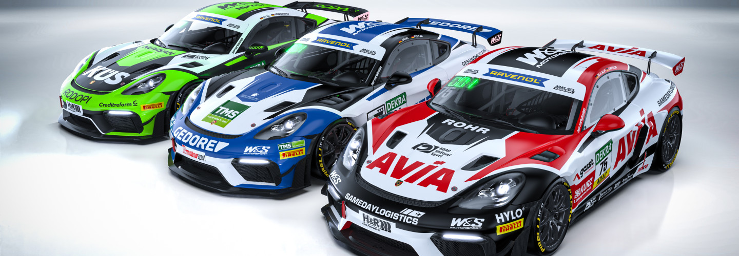 AVIA W&S Motorsport baut Programm in ADAC GT4 Germany auf drei Porsche aus