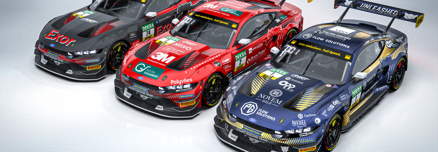 ADAC GT Masters: HRT enthüllt Design der drei Ford Mustang GT3 für die Saison 2026