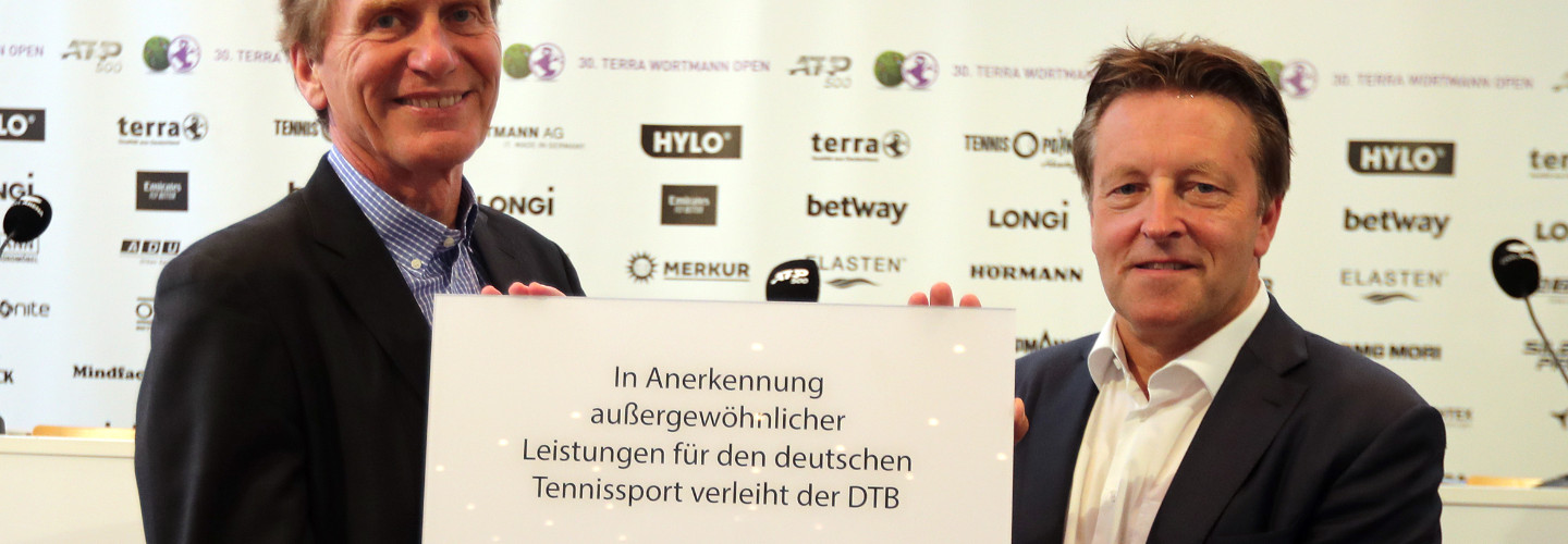 30. Terra Wortmann Open: Ralf Weber von DTB-Präsident Dietloff von Arnim für sein Lebenswerk ausgezeichnet